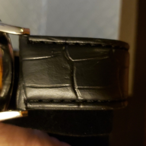 Antonino Colldction His and Hers Silvertone Faced With  Faux Crocodile Band - Picture 5 of 10